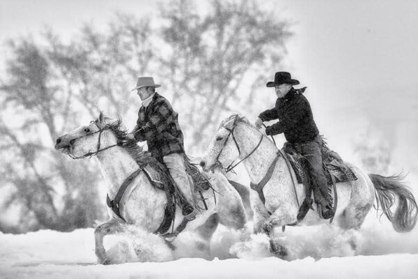 Western Wall Art Print cowboys on horses