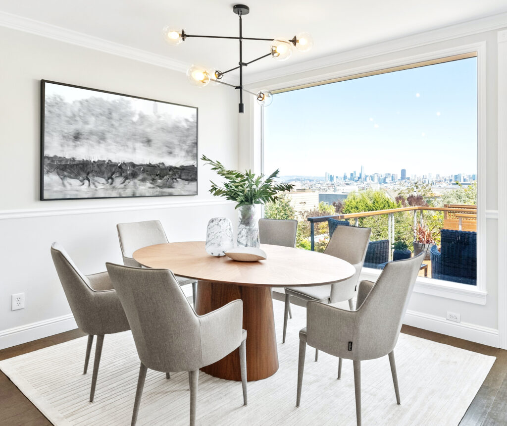 Bull Photography print in DINING room