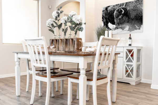 BISON WALL ART IN DINING ROOM