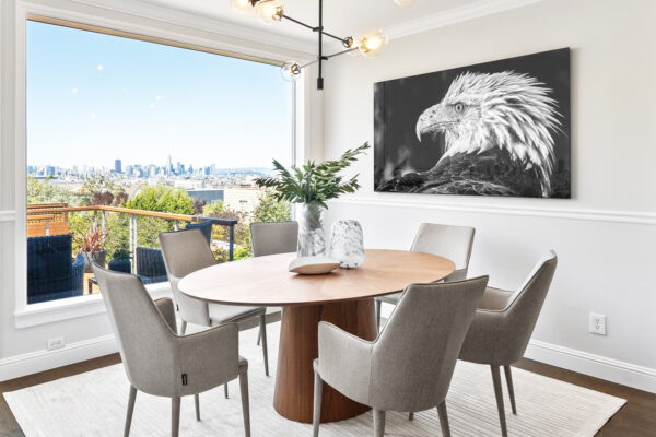 Bald Eagle Head Photography Print on dining wall