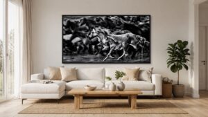 Mother Horse and Foal running